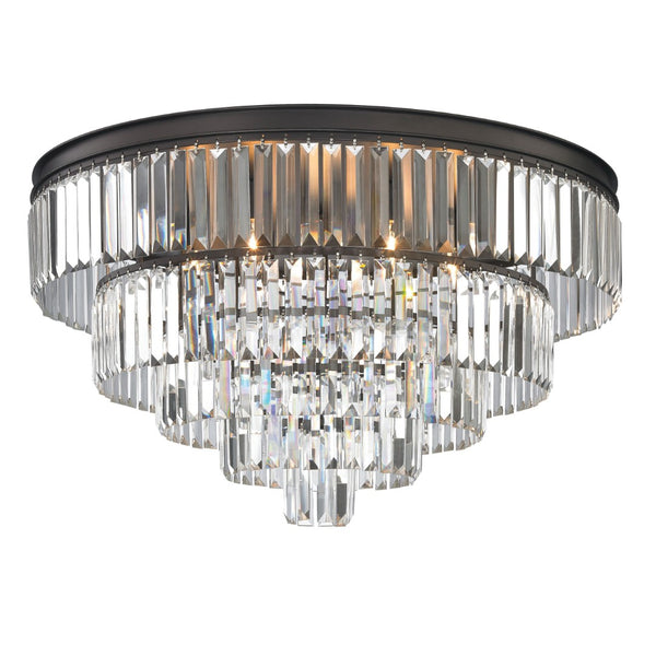 Atlas Palacial Crystal Cascade Chandelier - Elegant 6-Light Fixture for Modern Dining Rooms & Foyers Oil Rubbed Bronze 31'' CL11286-BZ