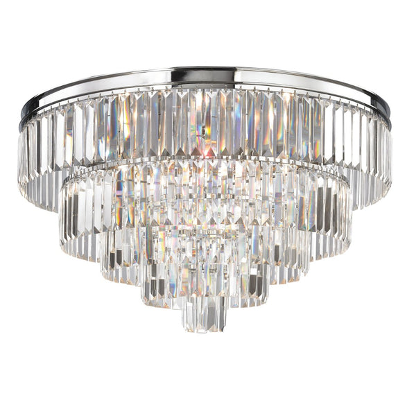 Atlas Palacial Crystal Cascade Chandelier - Elegant 6-Light Fixture for Modern Dining Rooms & Foyers Polished Chrome CL11286-CH