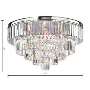Atlas Palacial Crystal Cascade Chandelier - Elegant 6-Light Fixture for Modern Dining Rooms & Foyers Polished Chrome CL11286-CH
