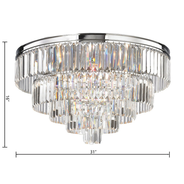 Atlas Palacial Crystal Cascade Chandelier - Elegant 6-Light Fixture for Modern Dining Rooms & Foyers Polished Chrome CL11286-CH
