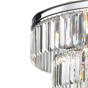 Atlas Palacial Crystal Cascade Chandelier - Elegant 6-Light Fixture for Modern Dining Rooms & Foyers Polished Chrome CL11286-CH