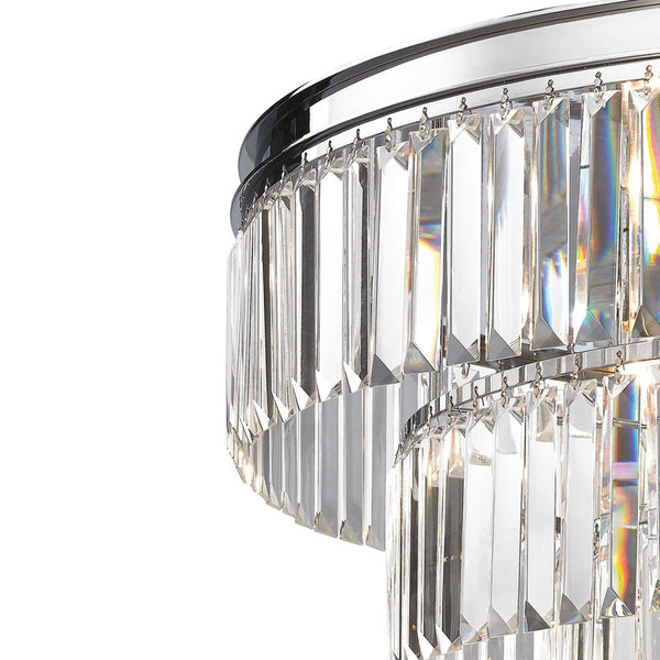 Atlas Palacial Crystal Cascade Chandelier - Elegant 6-Light Fixture for Modern Dining Rooms & Foyers Polished Chrome CL11286-CH