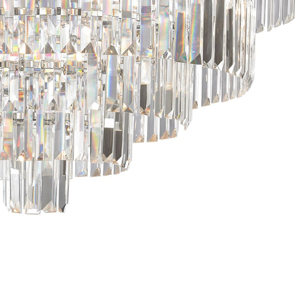 Atlas Palacial Crystal Cascade Chandelier - Elegant 6-Light Fixture for Modern Dining Rooms & Foyers Polished Chrome CL11286-CH