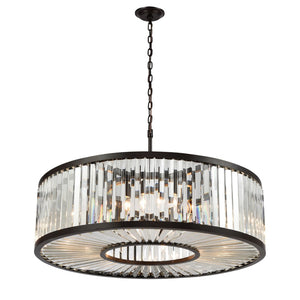 Atlas Palacial Crystal Cascade Chandelier - Elegant 6-Light Fixture for Modern Dining Rooms & Foyers Oil Rubbed Bronze 35'' CL11287-BZ