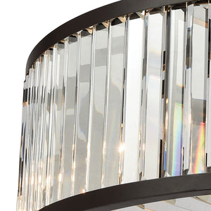 Atlas Palacial Crystal Cascade Chandelier - Elegant 6-Light Fixture for Modern Dining Rooms & Foyers Oil Rubbed Bronze 35'' CL11287-BZ