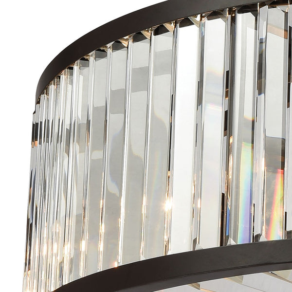 Atlas Palacial Crystal Cascade Chandelier - Elegant 6-Light Fixture for Modern Dining Rooms & Foyers Oil Rubbed Bronze 35'' CL11287-BZ