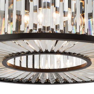 Atlas Palacial Crystal Cascade Chandelier - Elegant 6-Light Fixture for Modern Dining Rooms & Foyers Oil Rubbed Bronze 35'' CL11287-BZ