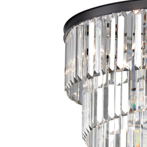 Atlas Palacial Crystal Cascade Chandelier - Elegant 6-Light Fixture for Modern Dining Rooms & Foyers Oil Rubbed Bronze 36'' CL11288-BZ