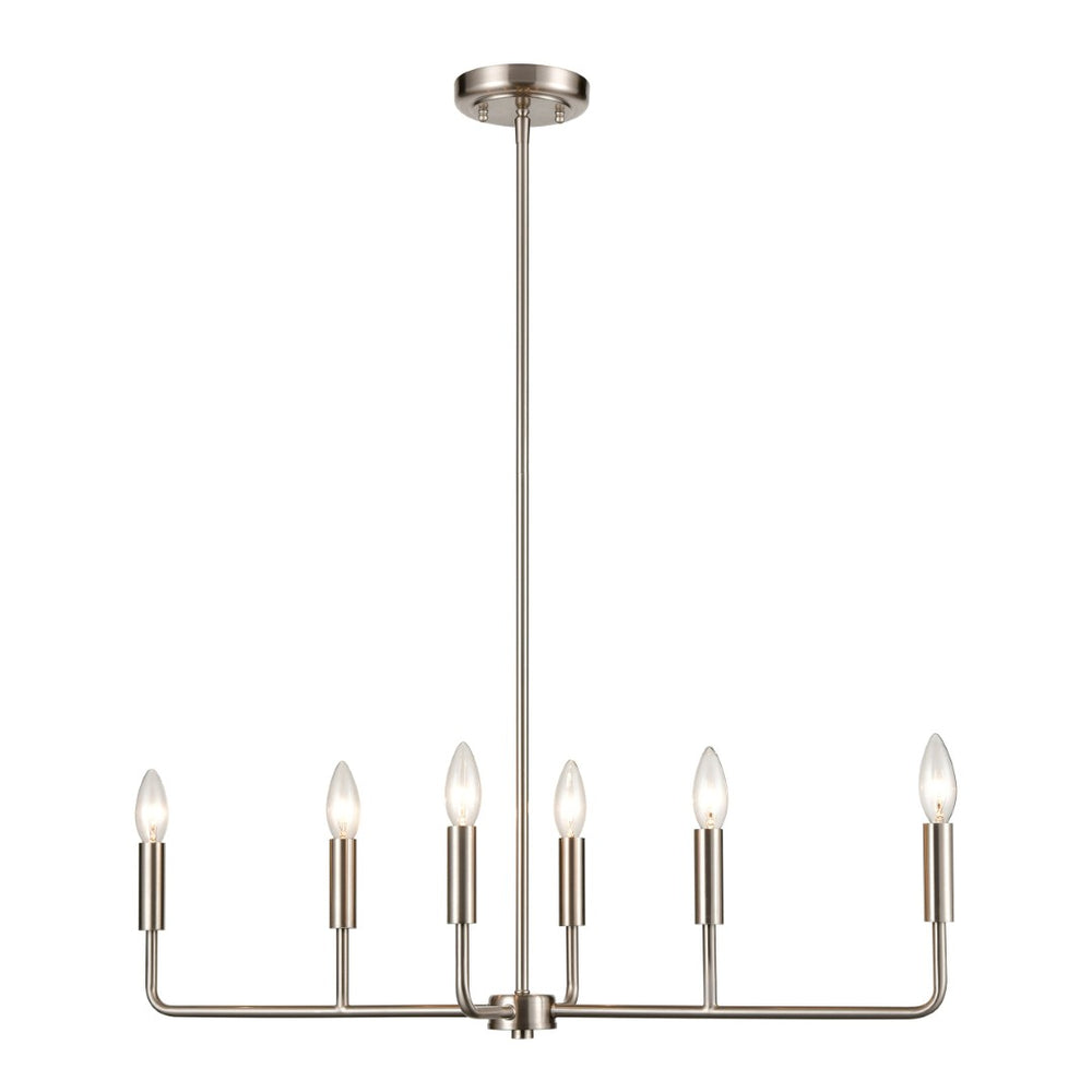 Atlas Park Slope 31" Wide Transitional 6-Light Chandelier - Brushed Nickel, Elegant Modern Design & Ambiance CL11291-NK