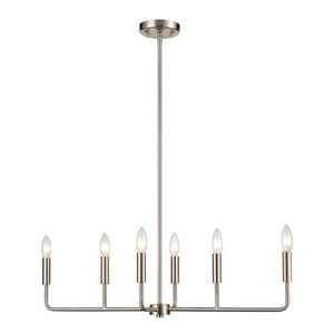 Atlas Park Slope 31" Wide Transitional 6-Light Chandelier - Brushed Nickel, Elegant Modern Design & Ambiance CL11291-NK