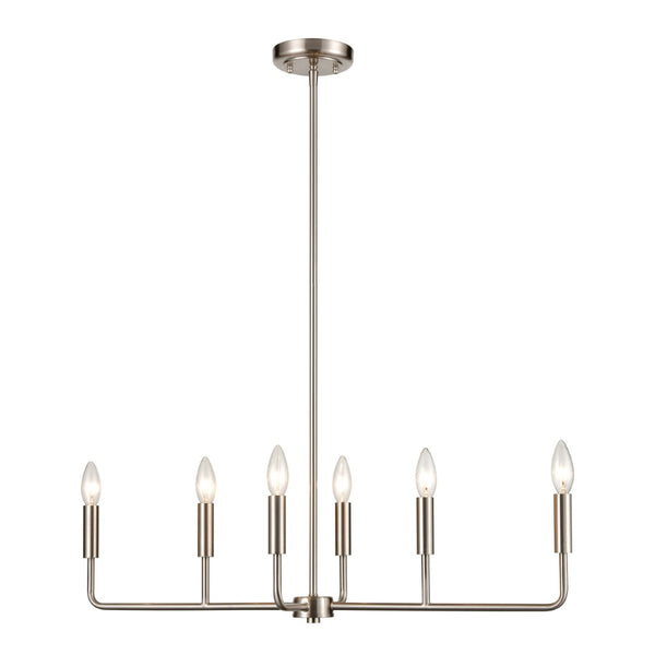 Atlas Park Slope 31" Wide Transitional 6-Light Chandelier - Brushed Nickel, Elegant Modern Design & Ambiance CL11291-NK