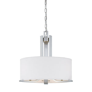 Atlas Pendenza 20" Wide 3-Light Chandelier - Transitional Brushed Nickel with Fabric & Glass Shades CL11294-NK