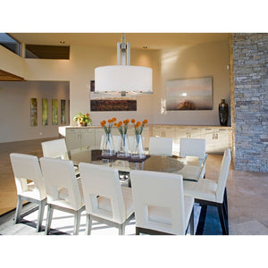 Atlas Pendenza 20" Wide 3-Light Chandelier - Transitional Brushed Nickel with Fabric & Glass Shades CL11294-NK