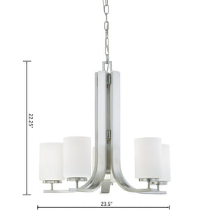 Atlas Pendenza 23.5" Wide 5-Light Chandelier - Stylish Brushed Nickel Fixture for Modern & Classic Spaces CL11296-NK