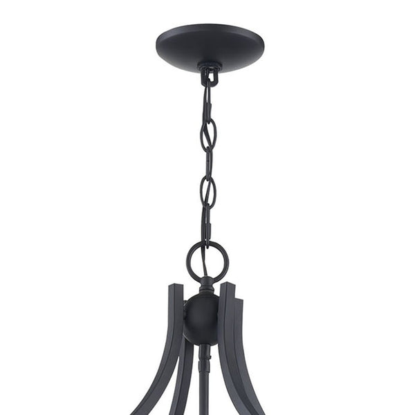 Atlas Prescott 24-Inch Wide Eight-Light Chandelier - Elegant Open Lantern Design for Modern Interiors Matte Black CL11300-BK
