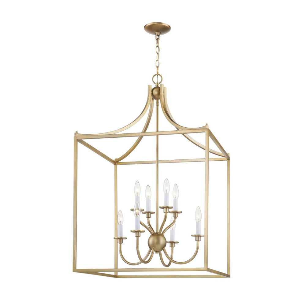 Atlas Prescott 24-Inch Wide Eight-Light Chandelier - Elegant Open Lantern Design for Modern Interiors Warm Brass CL11300-BS