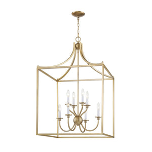 Atlas Prescott 24-Inch Wide Eight-Light Chandelier - Elegant Open Lantern Design for Modern Interiors Warm Brass CL11300-BS