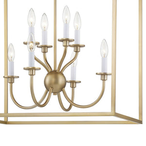 Atlas Prescott 24-Inch Wide Eight-Light Chandelier - Elegant Open Lantern Design for Modern Interiors Warm Brass CL11300-BS