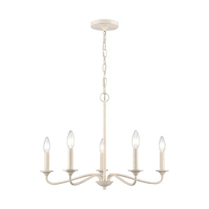 Atlas Quinn 5-Light Chandelier - Elegant Candle-Style Fixture for Modern Farmhouse and Transitional Spaces Antique White 23.75'' CL11303-WH