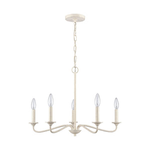 Atlas Quinn 5-Light Chandelier - Elegant Candle-Style Fixture for Modern Farmhouse and Transitional Spaces Antique White 23.75'' CL11303-WH