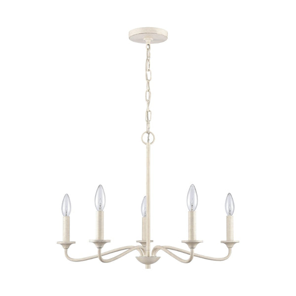 Atlas Quinn 5-Light Chandelier - Elegant Candle-Style Fixture for Modern Farmhouse and Transitional Spaces Antique White 23.75'' CL11303-WH