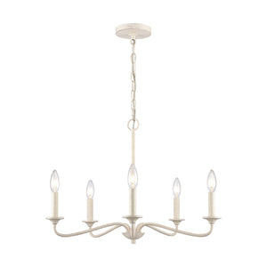 Atlas Quinn 5-Light Chandelier - Elegant Candle-Style Fixture for Modern Farmhouse and Transitional Spaces Antique White 23.75'' CL11303-WH