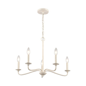 Atlas Quinn 5-Light Chandelier - Elegant Candle-Style Fixture for Modern Farmhouse and Transitional Spaces Antique White 23.75'' CL11303-WH