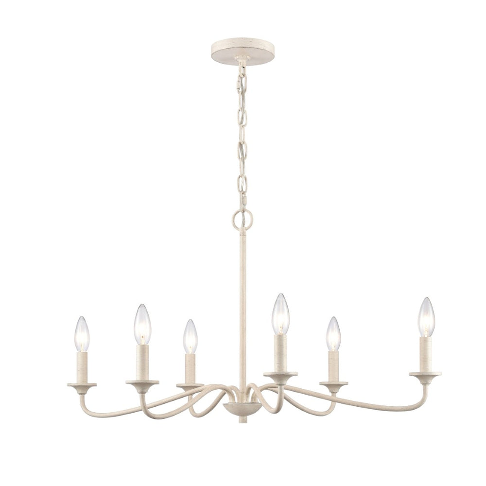 Atlas Quinn 5-Light Chandelier - Elegant Candle-Style Fixture for Modern Farmhouse and Transitional Spaces Antique White 30'' CL11304-WH