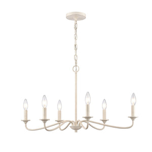 Atlas Quinn 5-Light Chandelier - Elegant Candle-Style Fixture for Modern Farmhouse and Transitional Spaces Antique White 30'' CL11304-WH