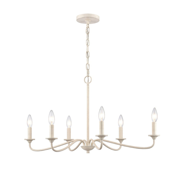 Atlas Quinn 5-Light Chandelier - Elegant Candle-Style Fixture for Modern Farmhouse and Transitional Spaces Antique White 30'' CL11304-WH