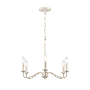 Atlas Quinn 5-Light Chandelier - Elegant Candle-Style Fixture for Modern Farmhouse and Transitional Spaces Antique White 30'' CL11304-WH