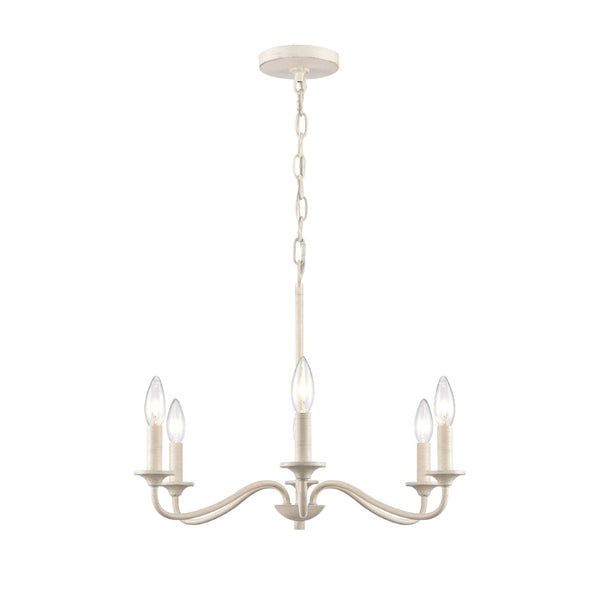 Atlas Quinn 5-Light Chandelier - Elegant Candle-Style Fixture for Modern Farmhouse and Transitional Spaces Antique White 30'' CL11304-WH