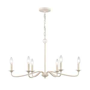 Atlas Quinn 5-Light Chandelier - Elegant Candle-Style Fixture for Modern Farmhouse and Transitional Spaces Antique White 30'' CL11304-WH
