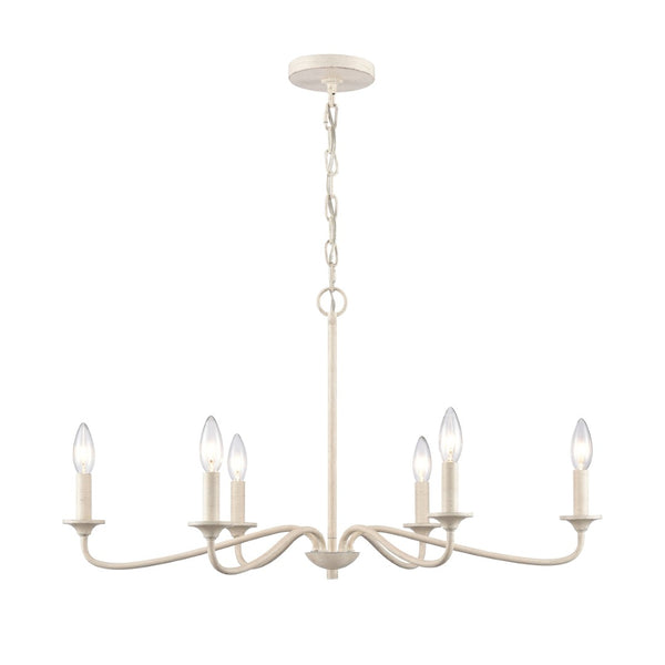 Atlas Quinn 5-Light Chandelier - Elegant Candle-Style Fixture for Modern Farmhouse and Transitional Spaces Antique White 30'' CL11304-WH
