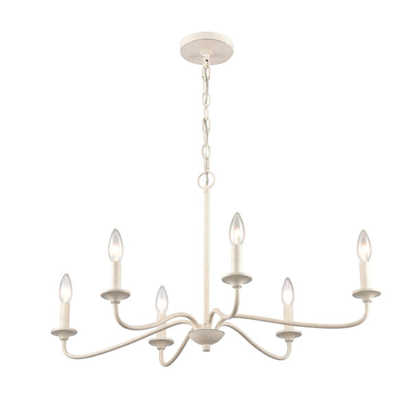 Atlas Quinn 5-Light Chandelier - Elegant Candle-Style Fixture for Modern Farmhouse and Transitional Spaces Antique White 30'' CL11304-WH