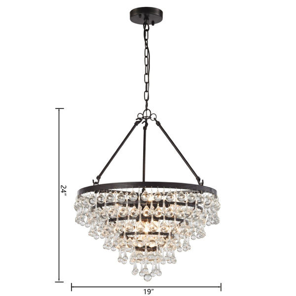 Atlas Ramira 19" Wide 6-Light Chandelier - Elegant Oil Rubbed Bronze Fixture for Contemporary Spaces CL11305-BZ