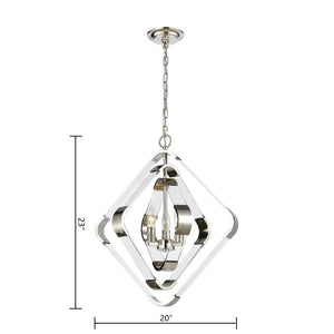 Atlas Rapid 20'' Wide 3-Light Chandelier - Modern Elegance with Crystal Detailing in Polished Nickel Finish CL11306-NK