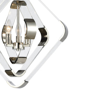 Atlas Rapid 20'' Wide 3-Light Chandelier - Modern Elegance with Crystal Detailing in Polished Nickel Finish CL11306-NK