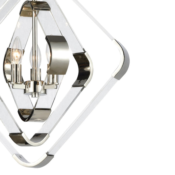 Atlas Rapid 20'' Wide 3-Light Chandelier - Modern Elegance with Crystal Detailing in Polished Nickel Finish CL11306-NK