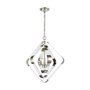 Atlas Rapid 20'' Wide 3-Light Chandelier - Modern Elegance with Crystal Detailing in Polished Nickel Finish CL11306-NK