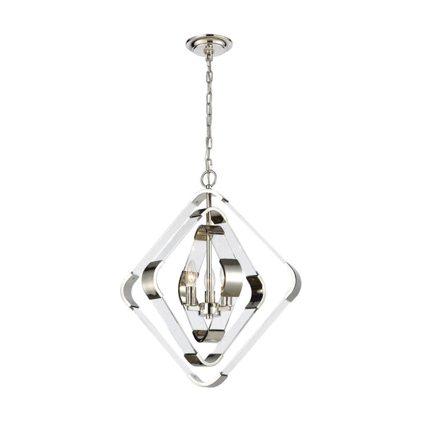 Atlas Rapid 20'' Wide 3-Light Chandelier - Modern Elegance with Crystal Detailing in Polished Nickel Finish CL11306-NK