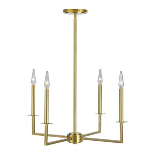 Atlas Ray 25.25'' Wide 4-Light Chandelier in Aged Brass - Modern Elegance for Dining & Living Spaces CL11307-BZ