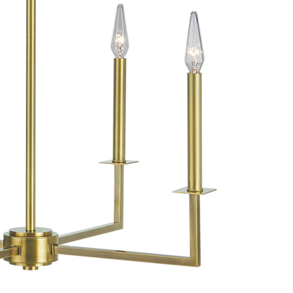 Atlas Ray 25.25'' Wide 4-Light Chandelier in Aged Brass - Modern Elegance for Dining & Living Spaces CL11307-BZ