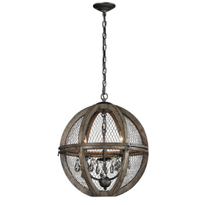 Atlas Renaissance Invention 3-Light Chandelier - Rustic Elegance with Crystal Accents for Modern Spaces Weathered Zinc 18'' CL11309-BN