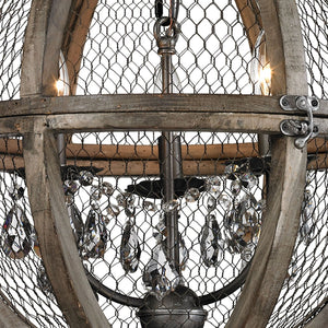 Atlas Renaissance Invention 3-Light Chandelier - Rustic Elegance with Crystal Accents for Modern Spaces Weathered Zinc 18'' CL11309-BN