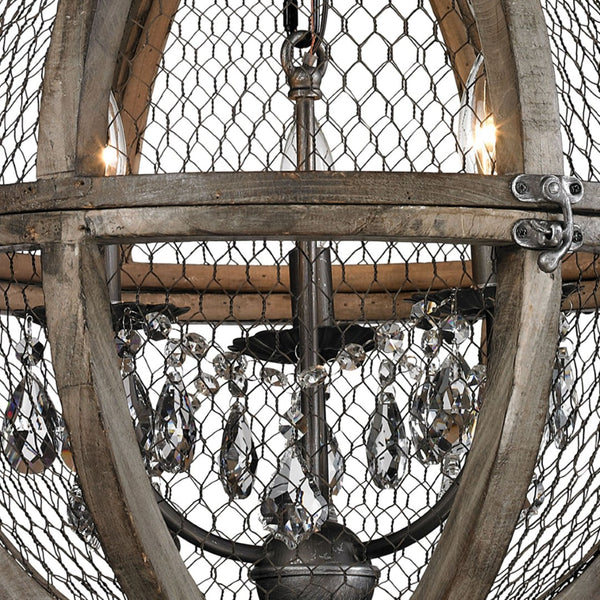 Atlas Renaissance Invention 3-Light Chandelier - Rustic Elegance with Crystal Accents for Modern Spaces Weathered Zinc 18'' CL11309-BN