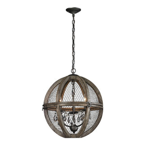 Atlas Renaissance Invention 3-Light Chandelier - Rustic Elegance with Crystal Accents for Modern Spaces Weathered Zinc 18'' CL11309-BN