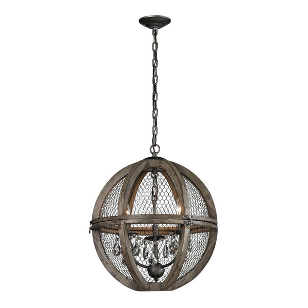 Atlas Renaissance Invention 3-Light Chandelier - Rustic Elegance with Crystal Accents for Modern Spaces Weathered Zinc 18'' CL11309-BN