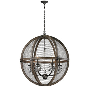 Atlas Renaissance Invention 3-Light Chandelier - Rustic Elegance with Crystal Accents for Modern Spaces Weathered Zinc 30'' CL11311-BN