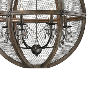 Atlas Renaissance Invention 3-Light Chandelier - Rustic Elegance with Crystal Accents for Modern Spaces Weathered Zinc 30'' CL11311-BN